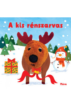 A kis rénszarvas - Plüss ujjbábbal a könyv közepén