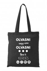 Olvasni vagy nem olvasni vászontáska (fekete)
