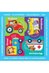 Puzzle-könyvek: Közlekedési eszközök - Formák, ellentétpárok, foglalkozások, óra